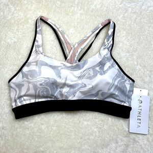 Athleta Transcendence Bra Pink Marble Size Medium